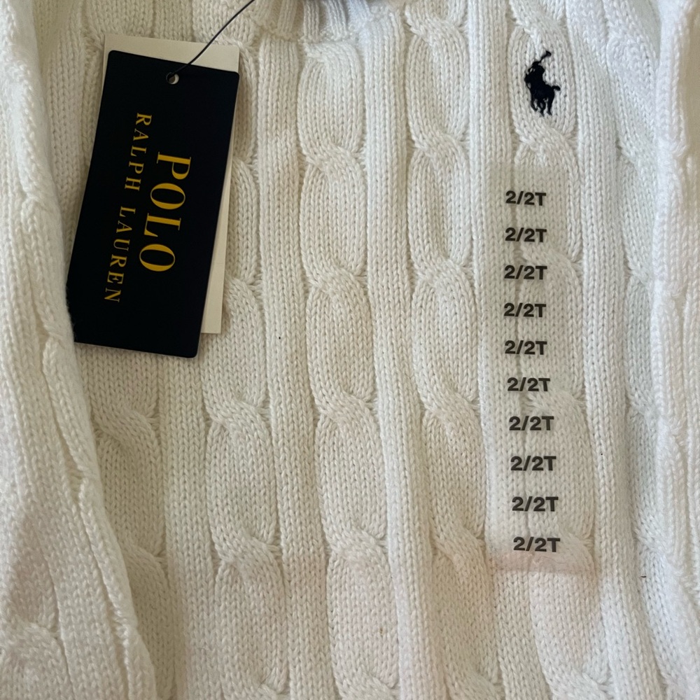Ralph Lauren White Cable Knit Sweater